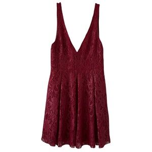 Free People Burgundy Lace Dress